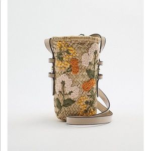 Zara raffia mini crossbody bag